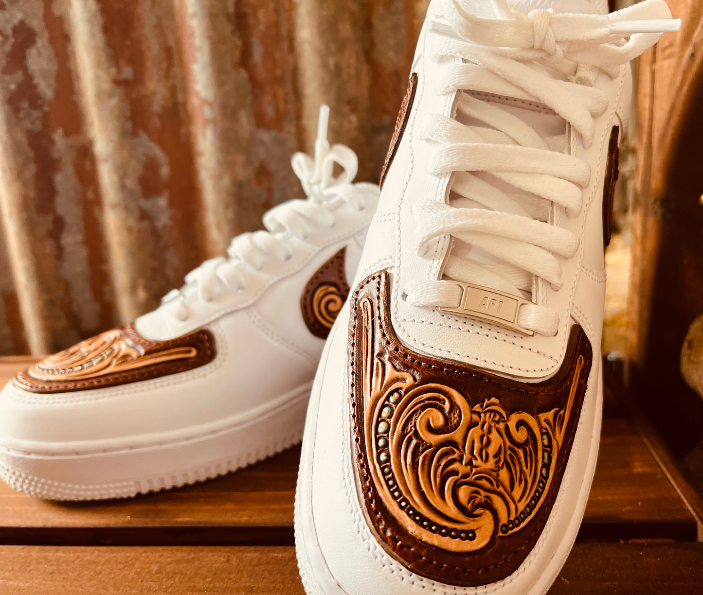 Cowgirl and Turquoise Tooled Nike’s
