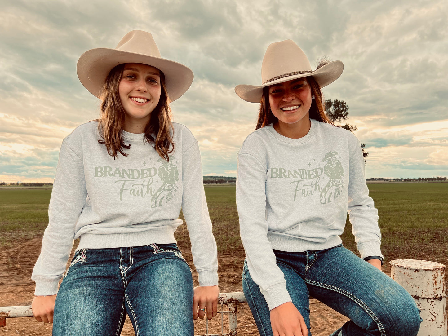 Cowgirl Grey Crew Neck Sweater